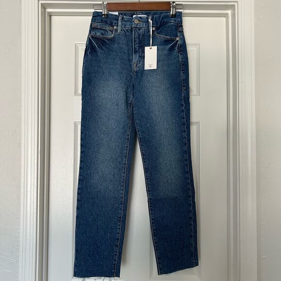 NWT Good American Womens Good Classic Blue 940 Hi-Rise Raw Hem Jean 2/26 - Picture 6 of 16